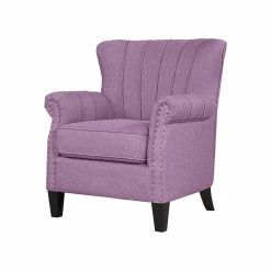 Top 10 😍 Jeanne Lilac Purple Textured Linen-Like Fabric Arm Chair by Handy Living ✔️