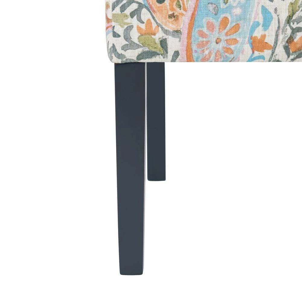 Hot Sale ✔️ Courteney 40.5 in. Mango Orange Multi-Paisley Fabric 2-Seat Armless Settee by Handy Living 😉 - Image 5