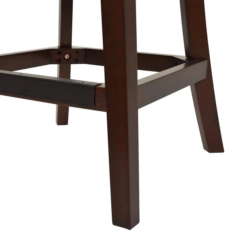 Budget ✔️ Holmes Tufted Mid Brown Faux Leather High-Back 360 Swivel Counter-Height Barstool by Jennifer Taylor 🔥 - Image 9