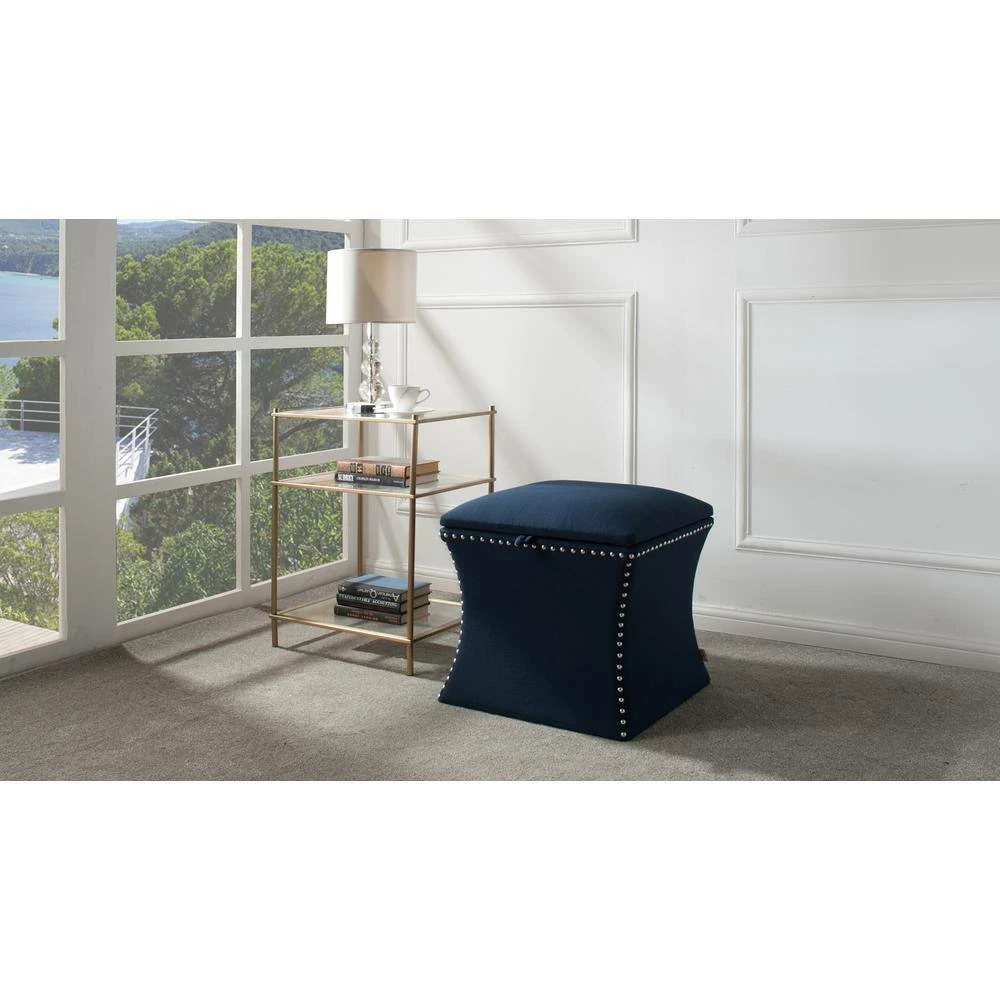 Coupon 🎉 Holly Midnight Blue Storage Ottoman by Jennifer Taylor 🎁 - Image 9