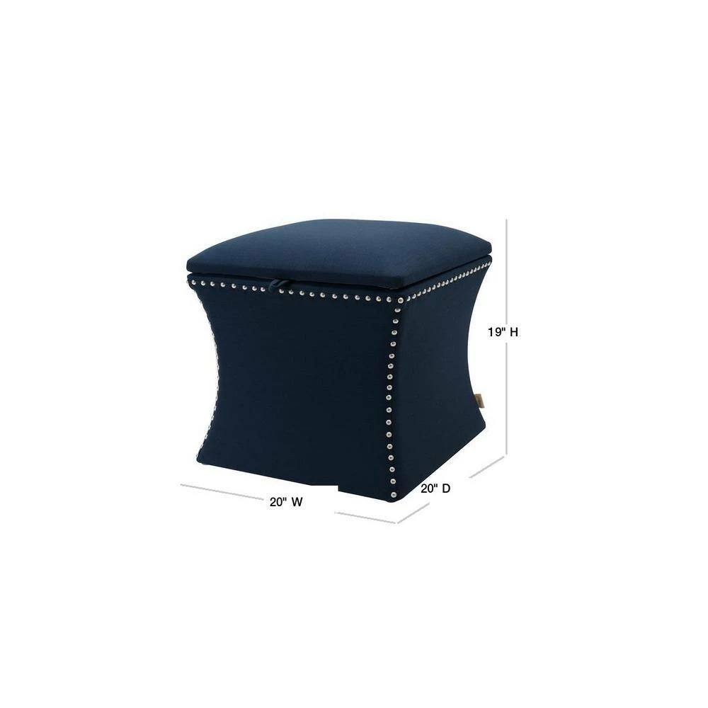 Coupon 🎉 Holly Midnight Blue Storage Ottoman by Jennifer Taylor 🎁 - Image 3