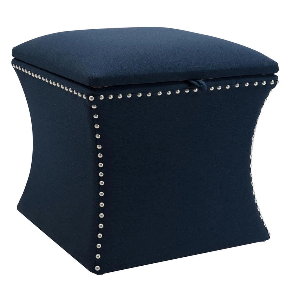 Coupon 🎉 Holly Midnight Blue Storage Ottoman by Jennifer Taylor 🎁 - Image 4