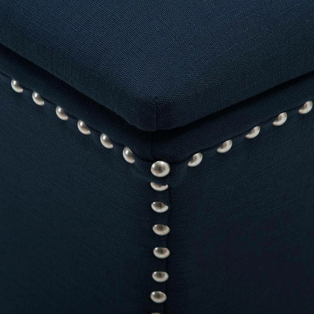 Coupon 🎉 Holly Midnight Blue Storage Ottoman by Jennifer Taylor 🎁 - Image 5