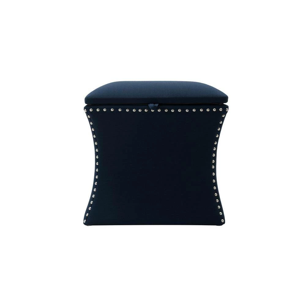 Coupon 🎉 Holly Midnight Blue Storage Ottoman by Jennifer Taylor 🎁 - Image 2