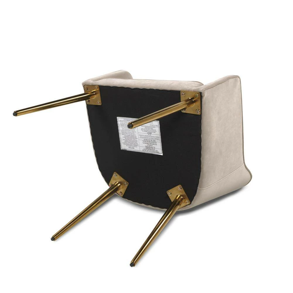 Cheapest โ๏ธ Ivy Mink Beige Performance Velvet Mid-Century Modern Accent Desk Arm Chair by Jennifer Taylor โค๏ธ - Image 3