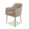 Cheapest ✔️ Ivy Mink Beige Performance Velvet Mid-Century Modern Accent Desk Arm Chair by Jennifer Taylor ❤️