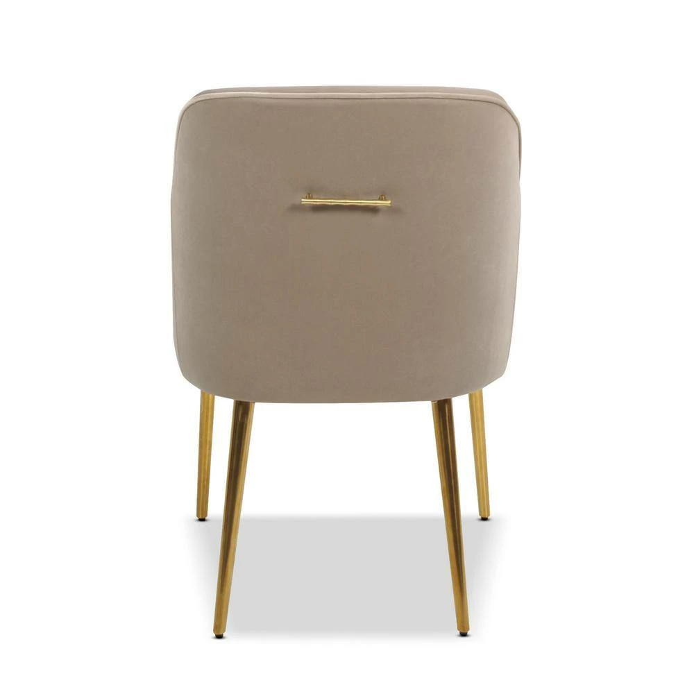 Cheapest โ๏ธ Ivy Mink Beige Performance Velvet Mid-Century Modern Accent Desk Arm Chair by Jennifer Taylor โค๏ธ - Image 4