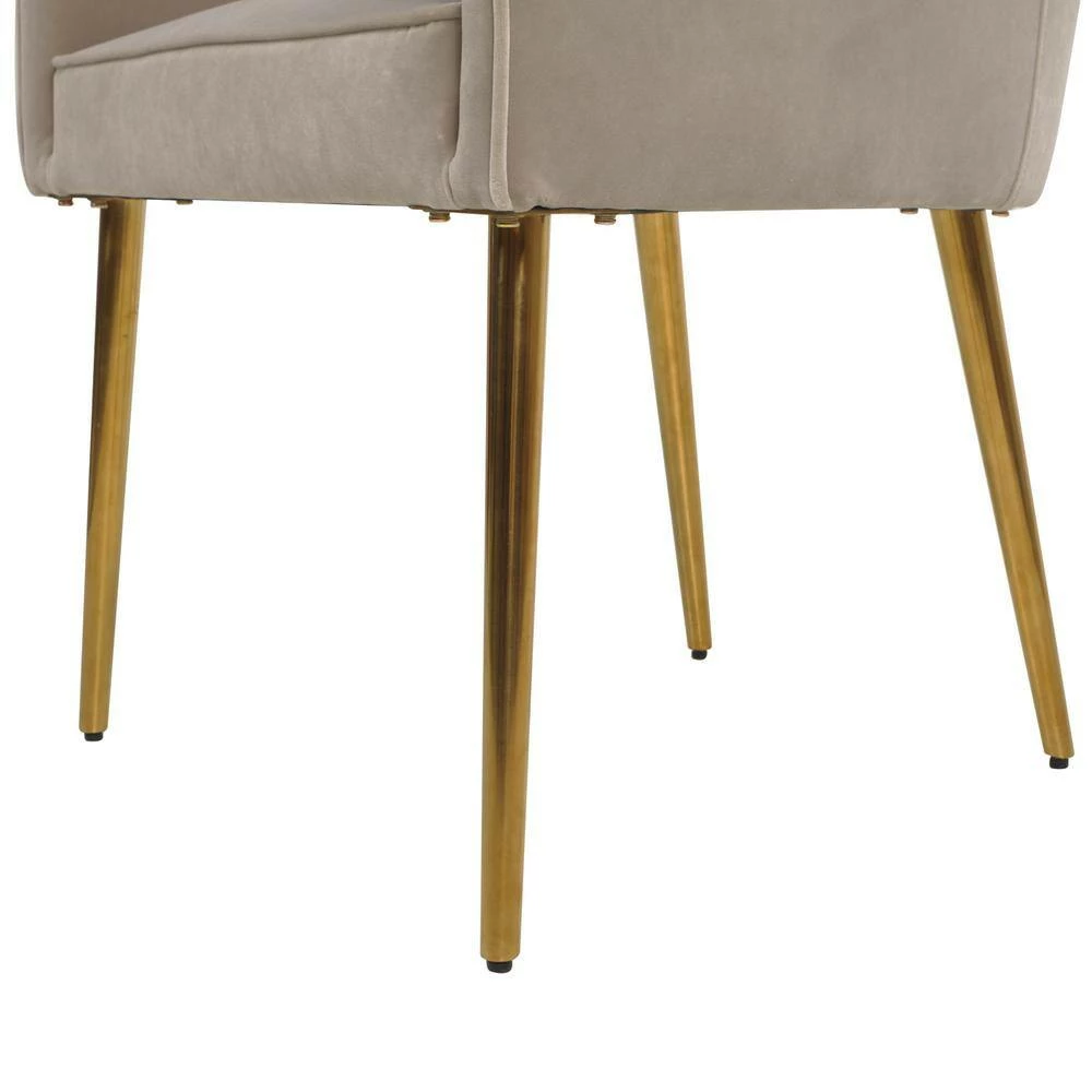 Cheapest โ๏ธ Ivy Mink Beige Performance Velvet Mid-Century Modern Accent Desk Arm Chair by Jennifer Taylor โค๏ธ - Image 10