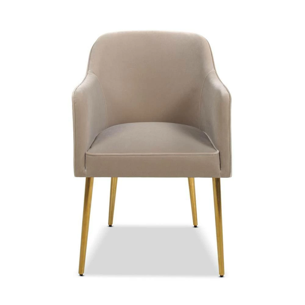 Cheapest โ๏ธ Ivy Mink Beige Performance Velvet Mid-Century Modern Accent Desk Arm Chair by Jennifer Taylor โค๏ธ - Image 5