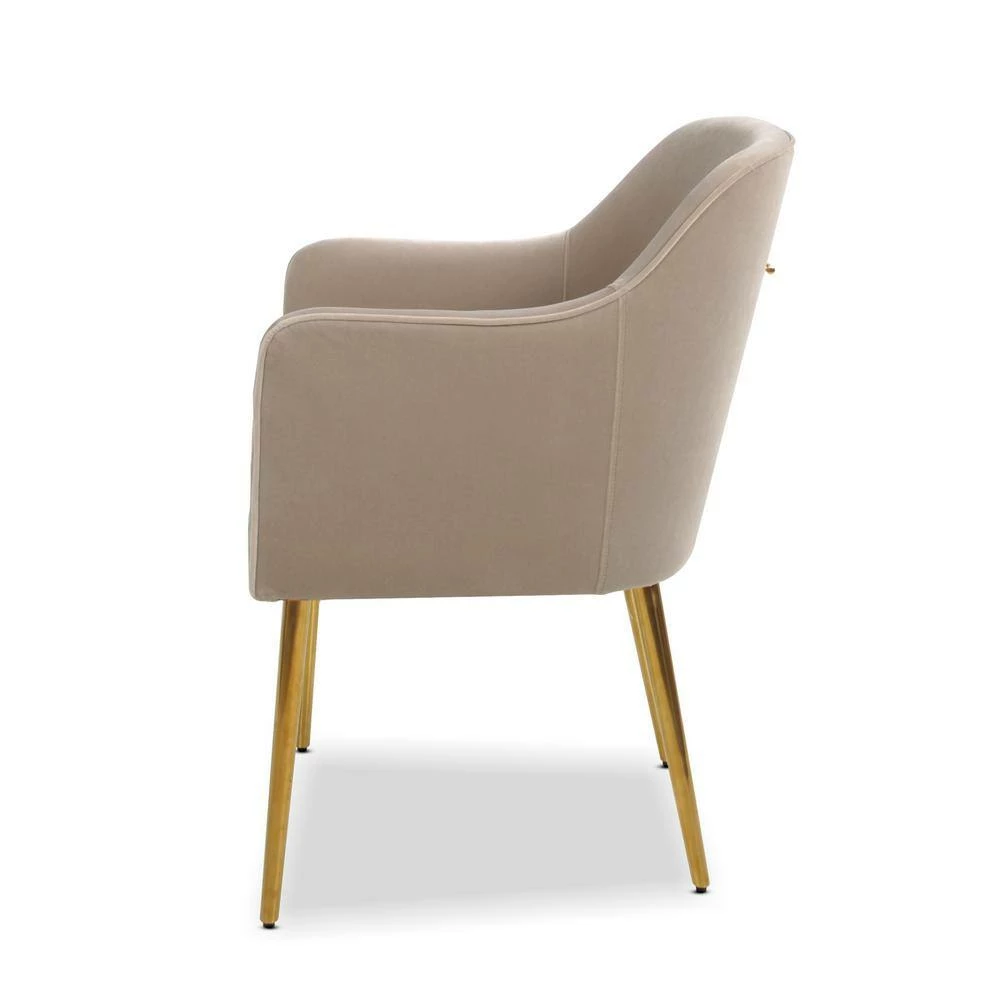Cheapest โ๏ธ Ivy Mink Beige Performance Velvet Mid-Century Modern Accent Desk Arm Chair by Jennifer Taylor โค๏ธ - Image 2