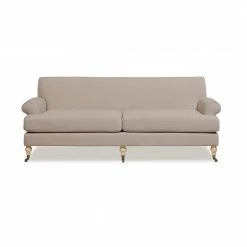 Coupon 🎉 Alana 88 in. W Rolled Arm Performance Velvet Lawson Rectangle Straight 2-Cushion Sofa in Mink Beige by Jennifer Taylor 🧨