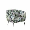 Best reviews of 🤩 Genoa in Modern Multi Floral on Black Background Button-Tufted Barrel Chair by Handy Living 👏