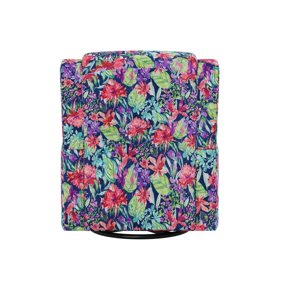 Promo ๐ฅฐ Evie Multi-Navy Botanical Floral Print Swivel Arm Chair by Handy Living โ - Image 4