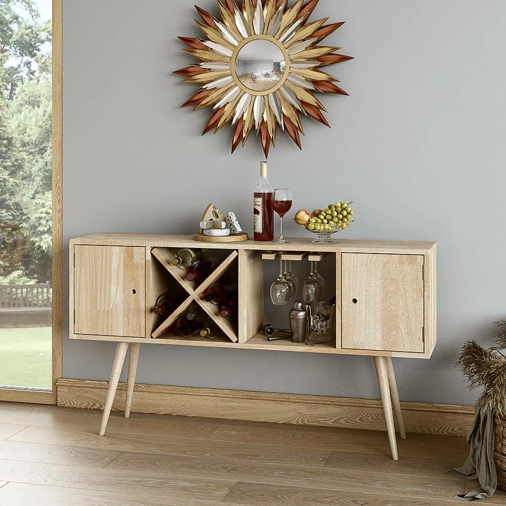 Best Pirce 🤩 Freemont Natural Mid Century Modern Wood Sideboard with Doors by Handy Living 😀 - Image 8