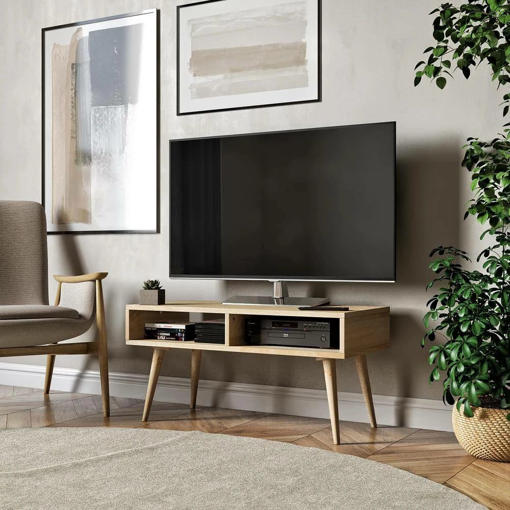 Top 10 🤩 Freemont 35 in. Natural Wood TV Stand Fits TVs Up to 32 in. with Solid Wood by Handy Living 🌟 - Image 8