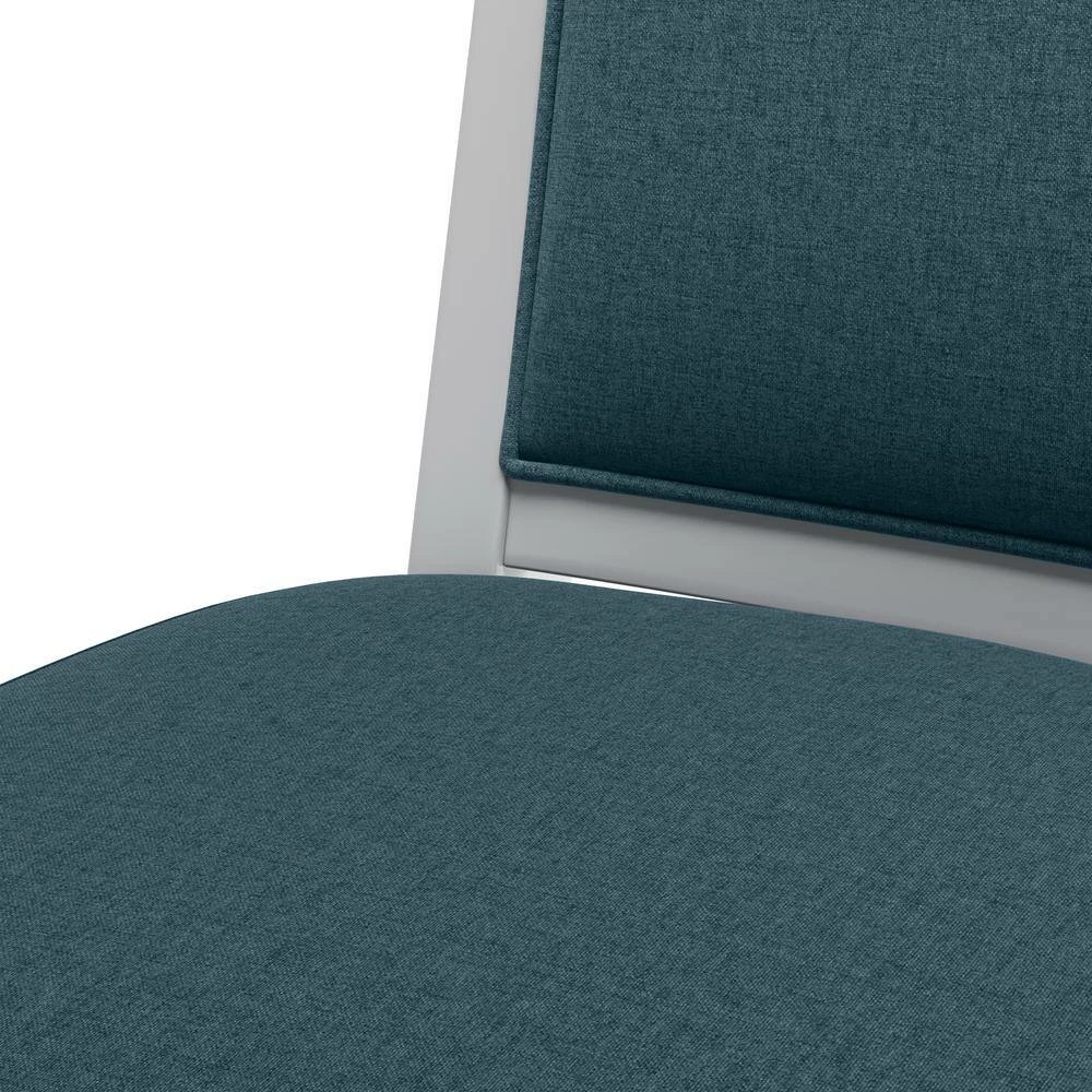 Promo ๐ Wesley 5-Piece Smart Top Dining Table & Upholstered Armless Dining Chairs in Denim Blue Fine Polyester by Handy Living ๐ - Image 4