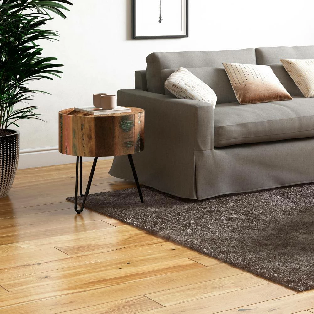 Top 10 👏 Noleta 20 in. W Natural with Multi-Color Wash 22 in. H Round Old Reclaimed Wood End Table with Black Iron Hairpin Legs by Handy Living 👏 - Image 6