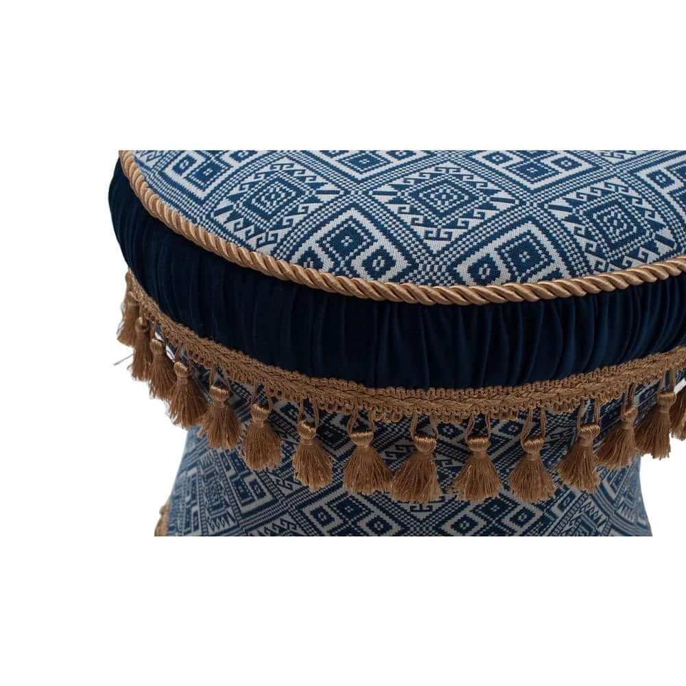 Discount β Leona Navy and White Vanity Stool by Jennifer Taylor π₯° - Image 5