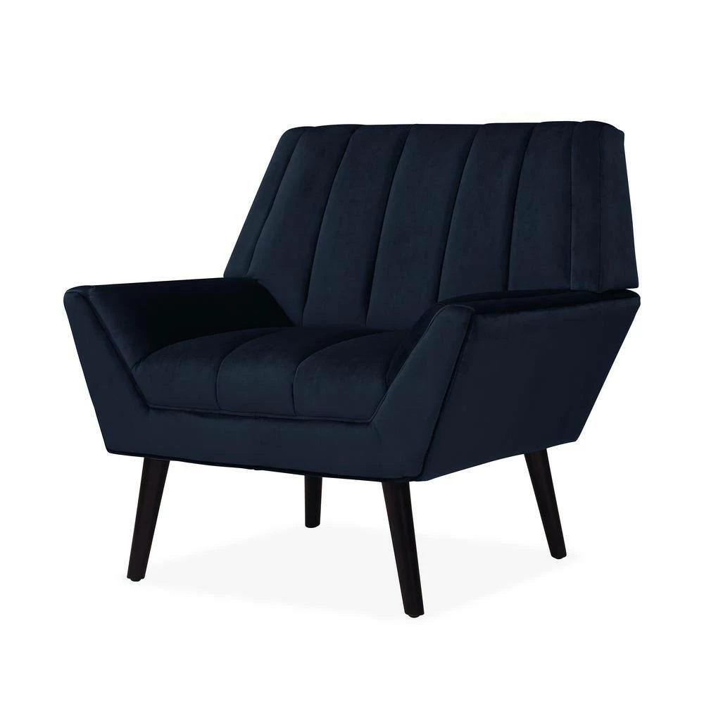 Discount 🔥 Omundson 3-Piece Navy Blue Velvet Mid Century Modern Sofa, Loveseat and Chair Set by Handy Living 🤩 - Image 5
