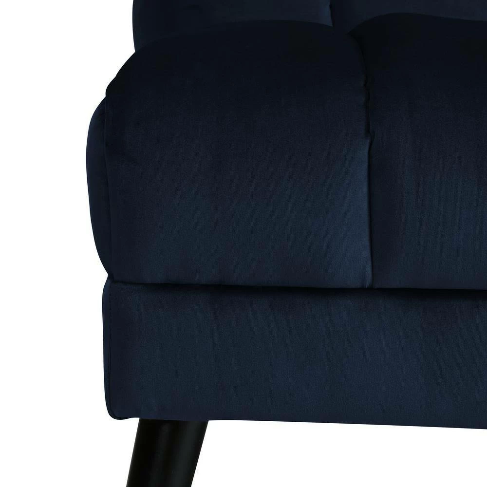 Buy 🎉 Omundson 56.1 in. Navy Blue Polyester 2-Seater Armless Loveseat with Wood Legs by Handy Living 🛒 - Image 10