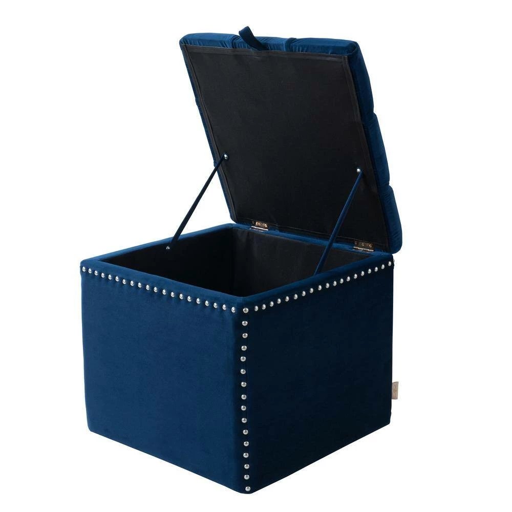 Top 10 🔥 Natalia Navy Blue Storage Ottoman by Jennifer Taylor ✔️ - Image 5