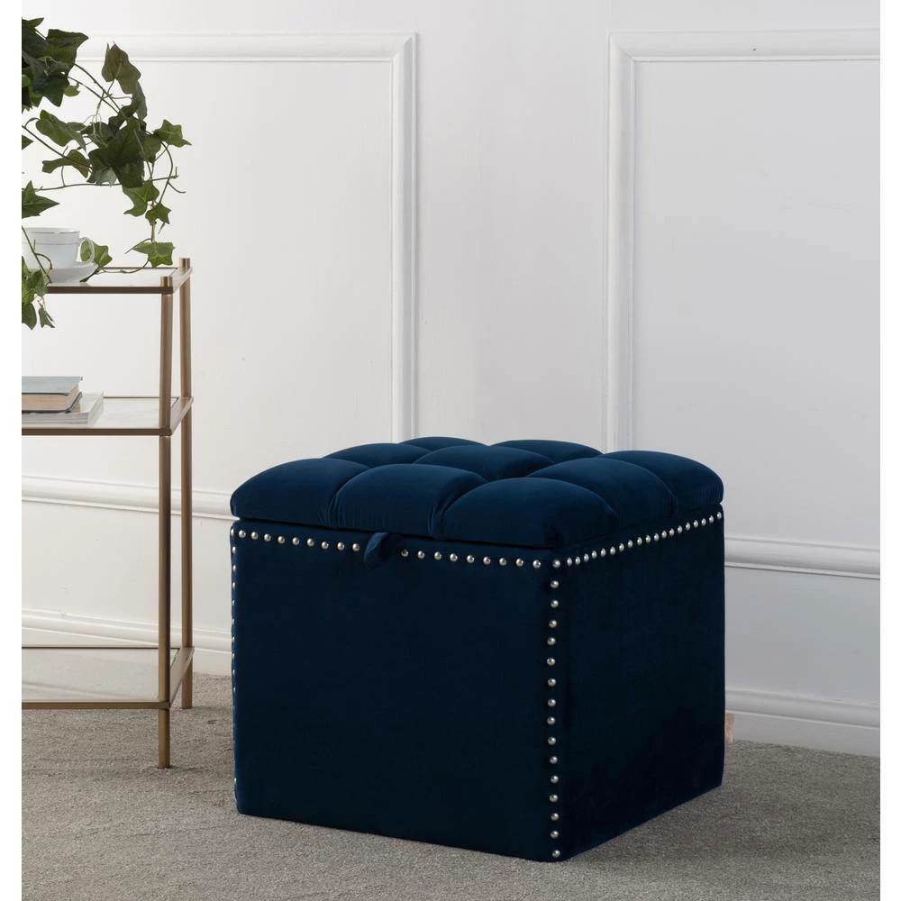 Top 10 🔥 Natalia Navy Blue Storage Ottoman by Jennifer Taylor ✔️ - Image 9