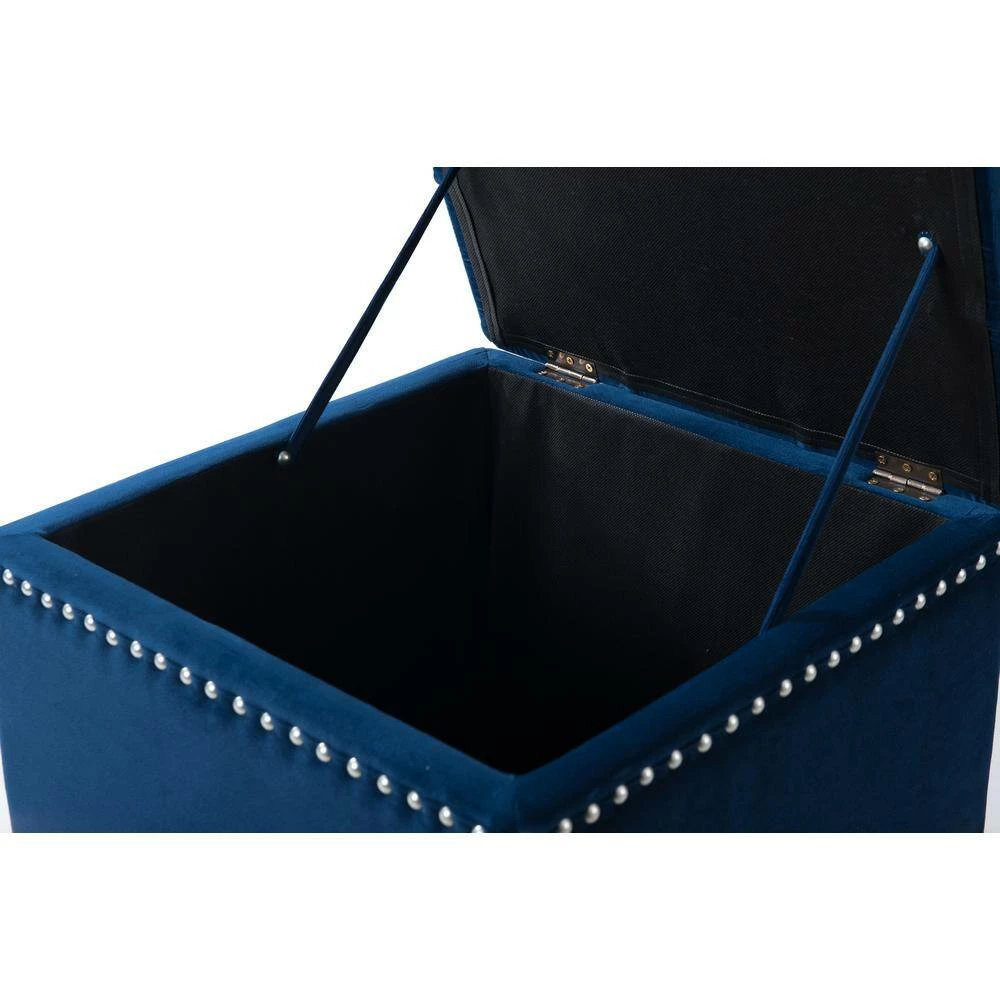 Top 10 🔥 Natalia Navy Blue Storage Ottoman by Jennifer Taylor ✔️ - Image 6