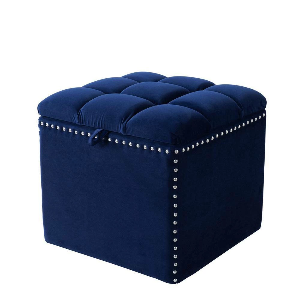 Top 10 🔥 Natalia Navy Blue Storage Ottoman by Jennifer Taylor ✔️ - Image 3