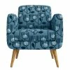 Wholesale 🌟 Kingston Blue Modern Tulip Print Mid Century Modern Arm Chair by Handy Living ✨