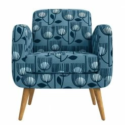 Wholesale 🌟 Kingston Blue Modern Tulip Print Mid Century Modern Arm Chair by Handy Living ✨