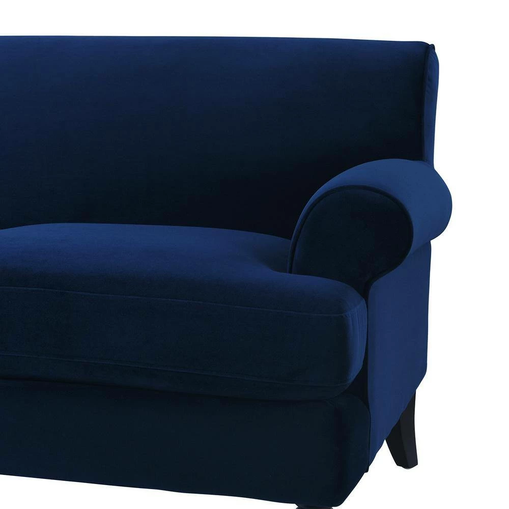 Best Pirce 🥰 Alana 88 in. W Lawson Recessed Arm Sofa Metal Casters, Navy Blue Velvet by Jennifer Taylor 🔥 - Image 5