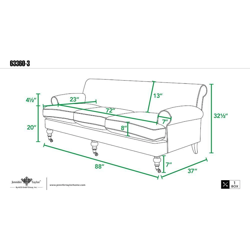 Best Pirce 🥰 Alana 88 in. W Lawson Recessed Arm Sofa Metal Casters, Navy Blue Velvet by Jennifer Taylor 🔥 - Image 7