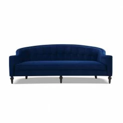 Coupon ✨ Stewart 87.5 in. W Navy Blue Velvet Modern Button-Tufted Curved Sofa by Jennifer Taylor 🌟