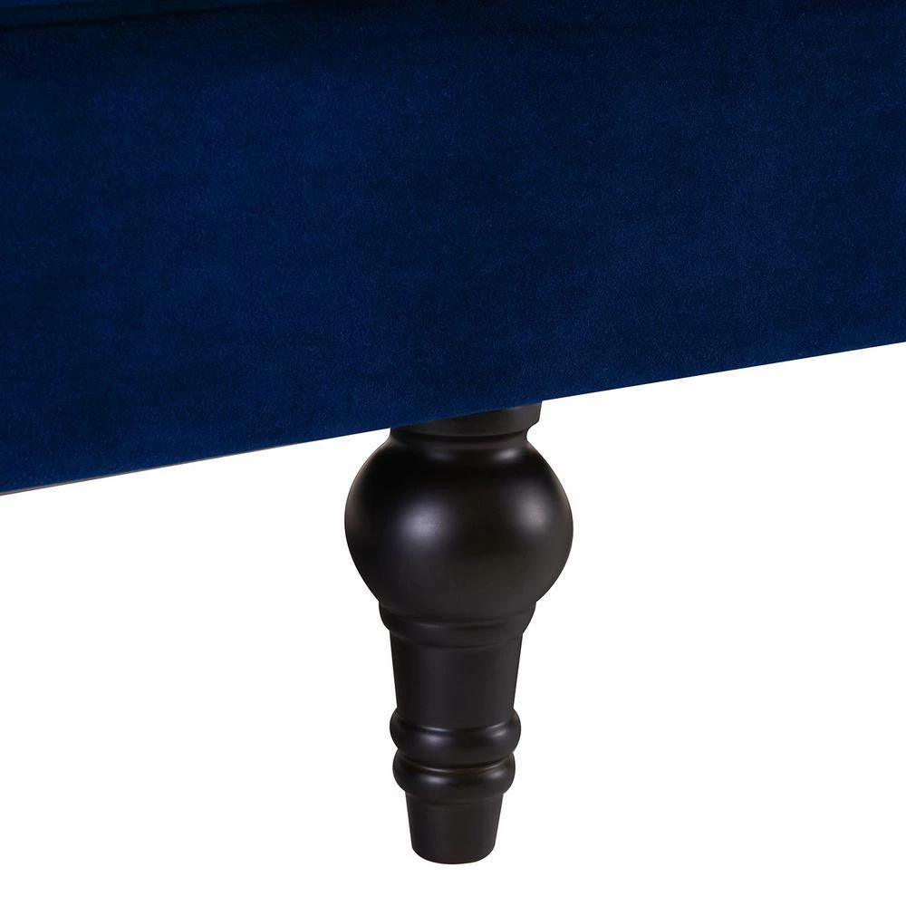Coupon ✨ Stewart 87.5 in. W Navy Blue Velvet Modern Button-Tufted Curved Sofa by Jennifer Taylor 🌟 - Image 8