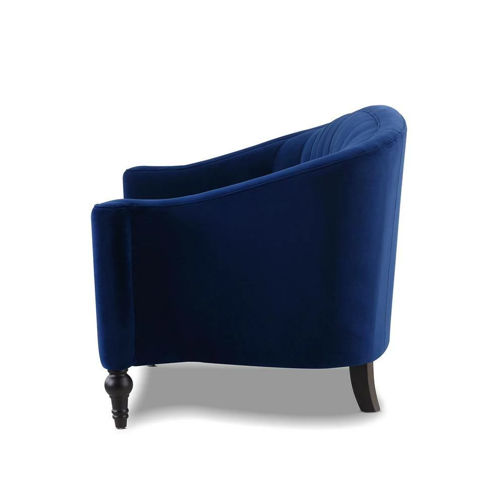 Coupon ✨ Stewart 87.5 in. W Navy Blue Velvet Modern Button-Tufted Curved Sofa by Jennifer Taylor 🌟 - Image 3
