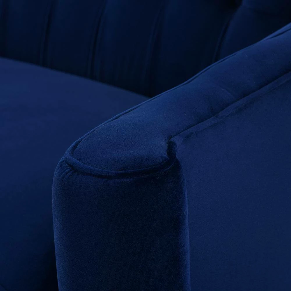 Coupon ✨ Stewart 87.5 in. W Navy Blue Velvet Modern Button-Tufted Curved Sofa by Jennifer Taylor 🌟 - Image 7