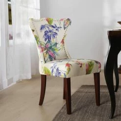 Cheapest ❤️ Paradise Off-White/Floral Upholstered Accent Chair by Jennifer Taylor ❤️