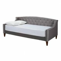 Outlet 🎁 Lucy 84 in. Opal Gray Velvet 2-Seater Twin Sleeper Sofa Bed with Tapered Legs by Jennifer Taylor 🛒