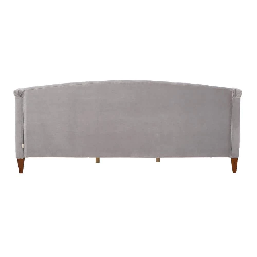 Outlet 🎁 Lucy 84 in. Opal Gray Velvet 2-Seater Twin Sleeper Sofa Bed with Tapered Legs by Jennifer Taylor 🛒 - Image 8