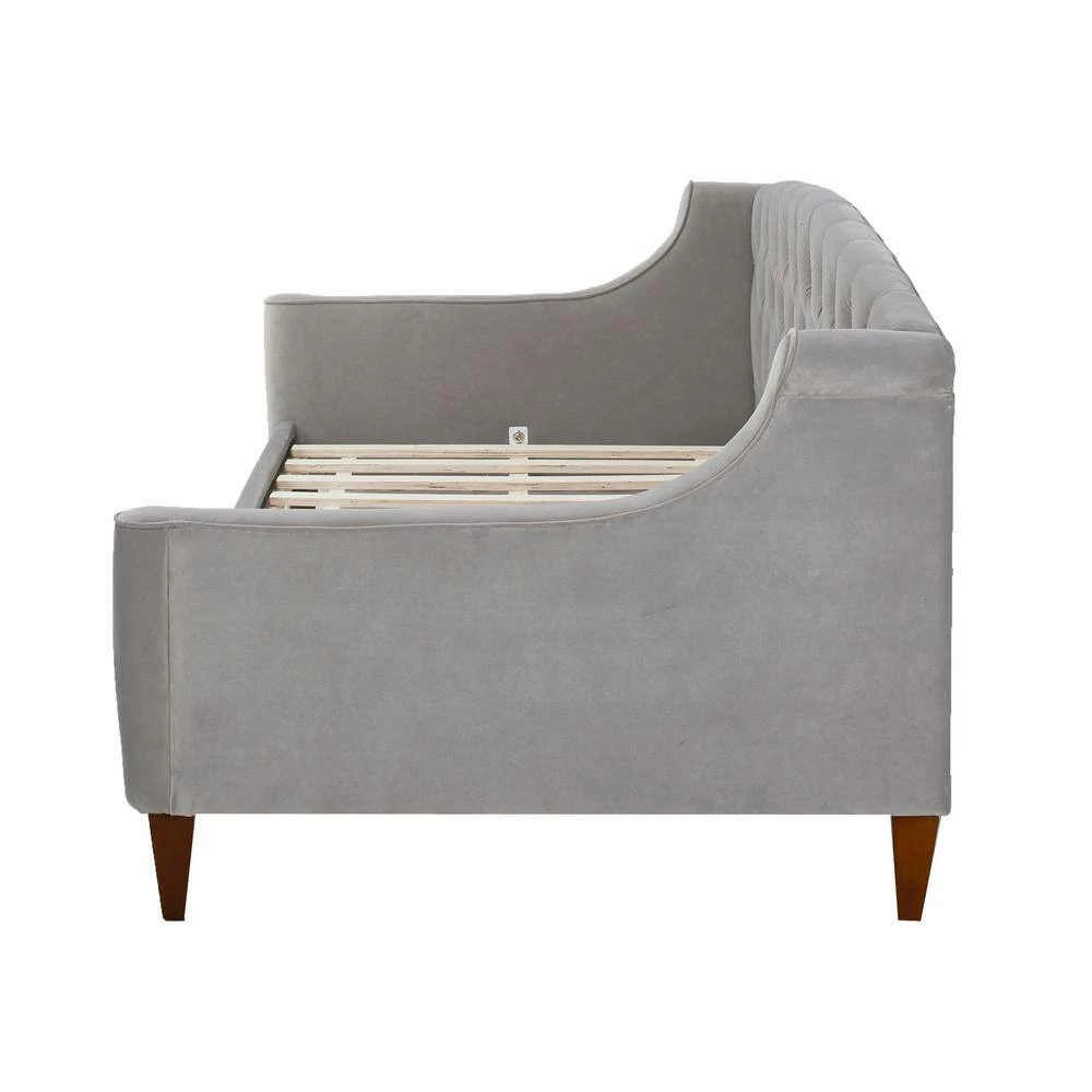 Outlet 🎁 Lucy 84 in. Opal Gray Velvet 2-Seater Twin Sleeper Sofa Bed with Tapered Legs by Jennifer Taylor 🛒 - Image 7