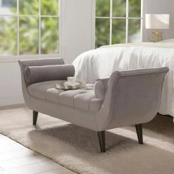 Brand new ⌛ Alma Opal Grey Tufted Entryway Bench by Jennifer Taylor 🤩