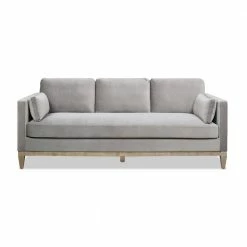 Discount 🛒 Knox 84 in. Velvet Modern Farmhouse Sofa, Opal Grey by Jennifer Taylor 🛒