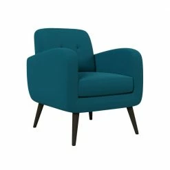 Top 10 ❤️ Werner Peacock Blue Lace Tufted Mid Century Modern Arm Chair by Handy Living 👏