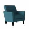 Best deal 🌟 Walden Peacock Blue Linen Button-Tufted Modern Arm Chair by Handy Living 🤩