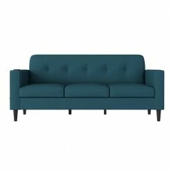 Discount 😀 Montana 75.3 in. Peacock Blue Linen Fabric 3-Seater Lawson Sofa with Removable Cushions by Handy Living 😍