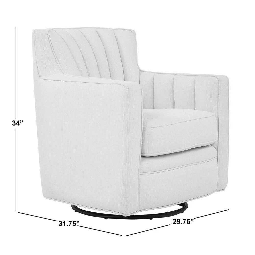 Deals 🎁 Sanderson Peacock Blue Linen-Like Fabric Swivel Arm Chair by Handy Living 😍 - Image 7