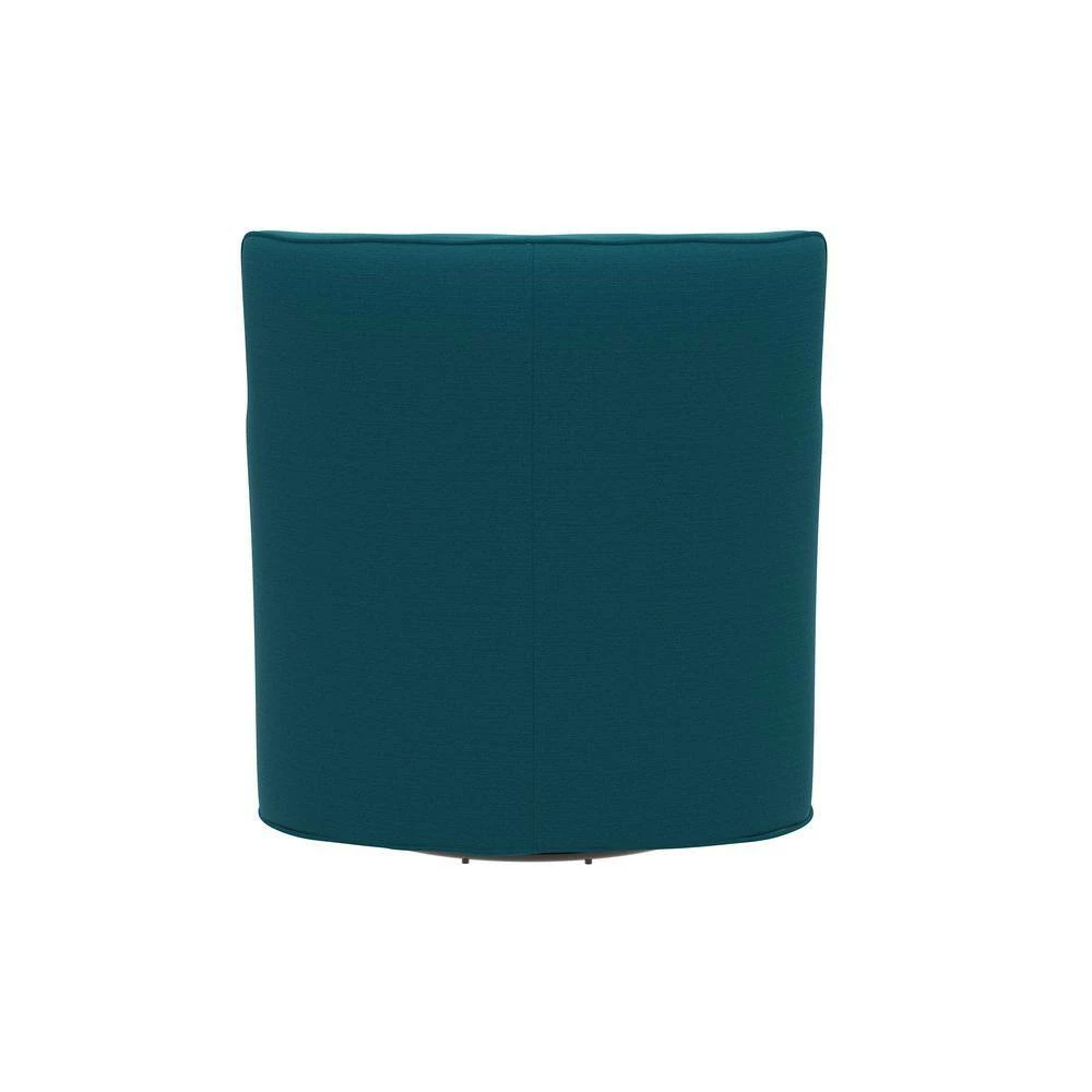 Deals 🎁 Sanderson Peacock Blue Linen-Like Fabric Swivel Arm Chair by Handy Living 😍 - Image 4