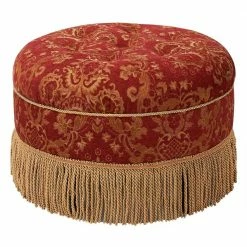 Best deal 👏 Yolanda Red Gold Ottoman by Jennifer Taylor ⌛