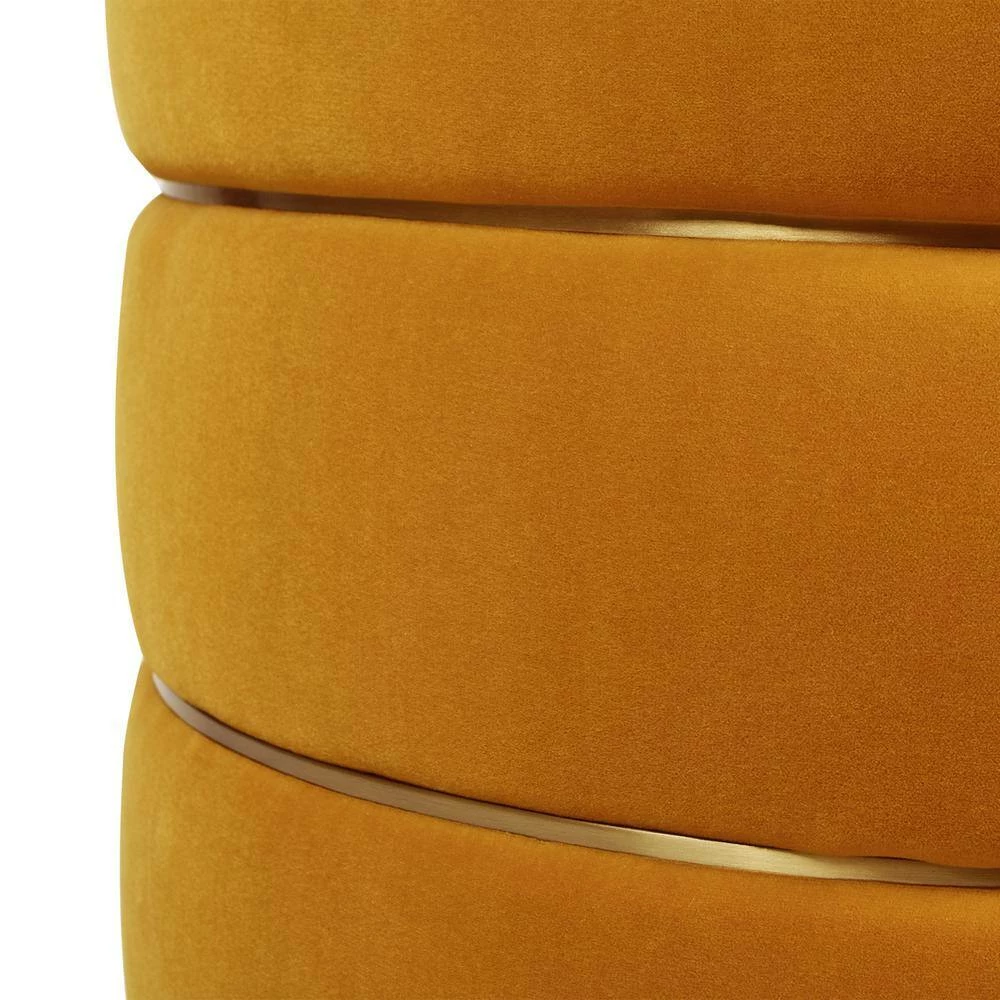 Best Pirce ๐งจ Midas 16 in. Rich Yellow Performance Velvet Round Accent Storage Ottoman by Jennifer Taylor ๐ - Image 8