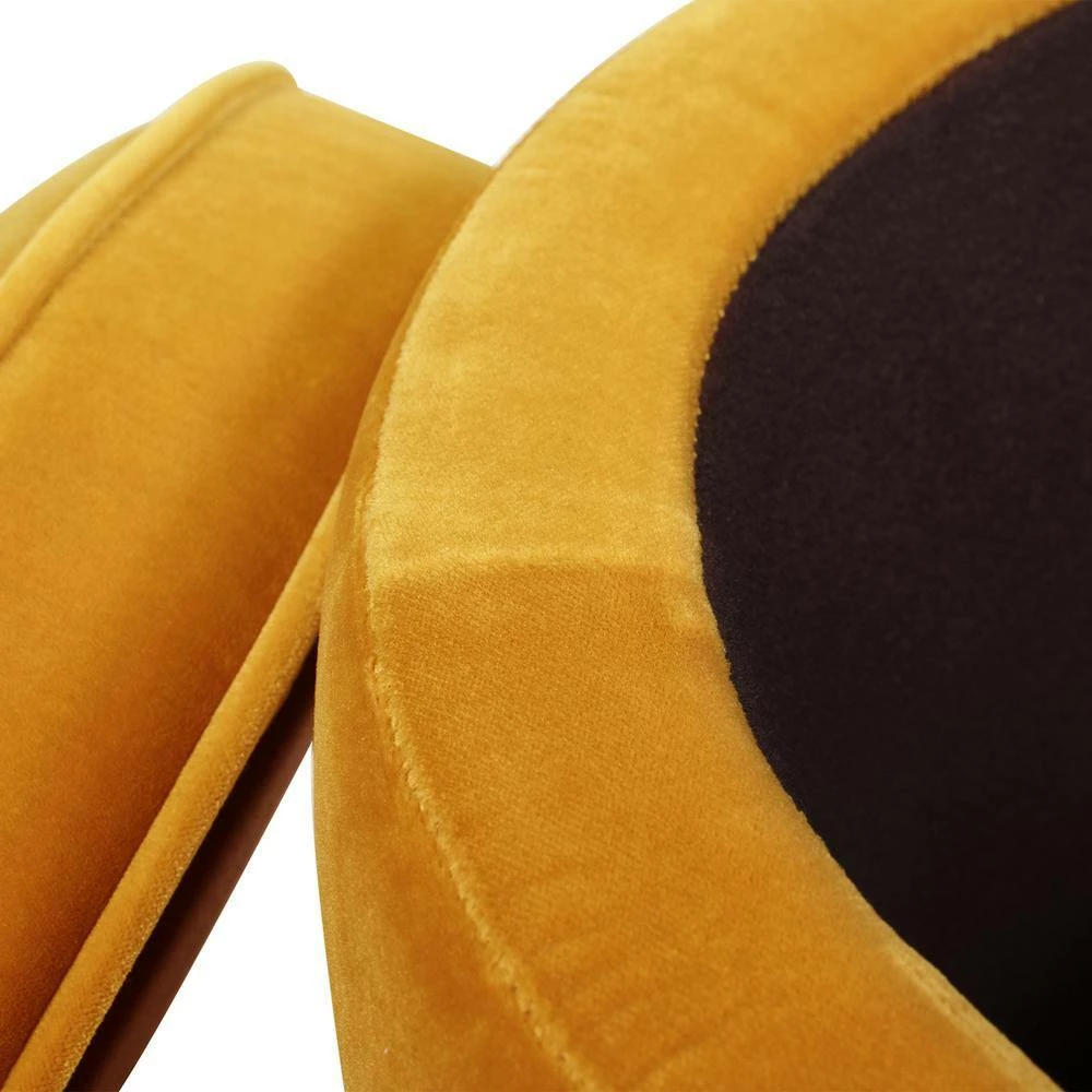 Best Pirce ๐งจ Midas 16 in. Rich Yellow Performance Velvet Round Accent Storage Ottoman by Jennifer Taylor ๐ - Image 6